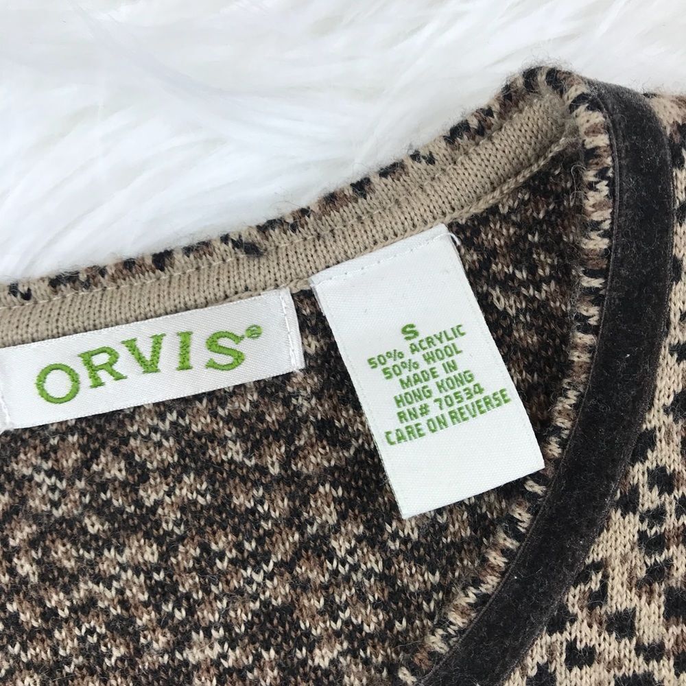 Orvis wool animal printed cardigan sweater button down - Picture 4 of 5